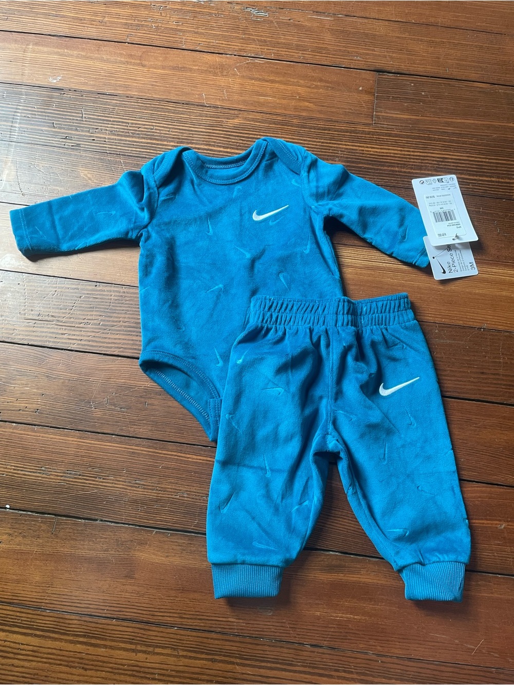 Nike Bright Blue Baby One-Piece Bodysuit with Matching Pants